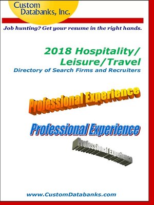 cover image of 2018 Hospitality/Leisure/Travel Directory of Search Firms and Recruiters